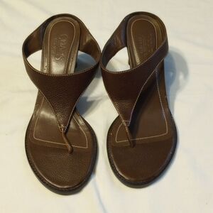 Brown Leather Chaps Heeled Sandals